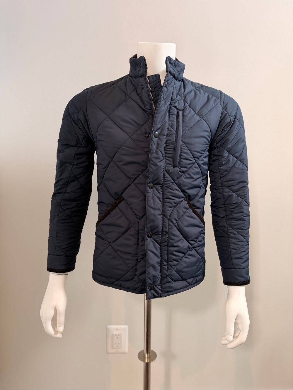 Men's J. Crew Lightweight Quilted Navy Jacket